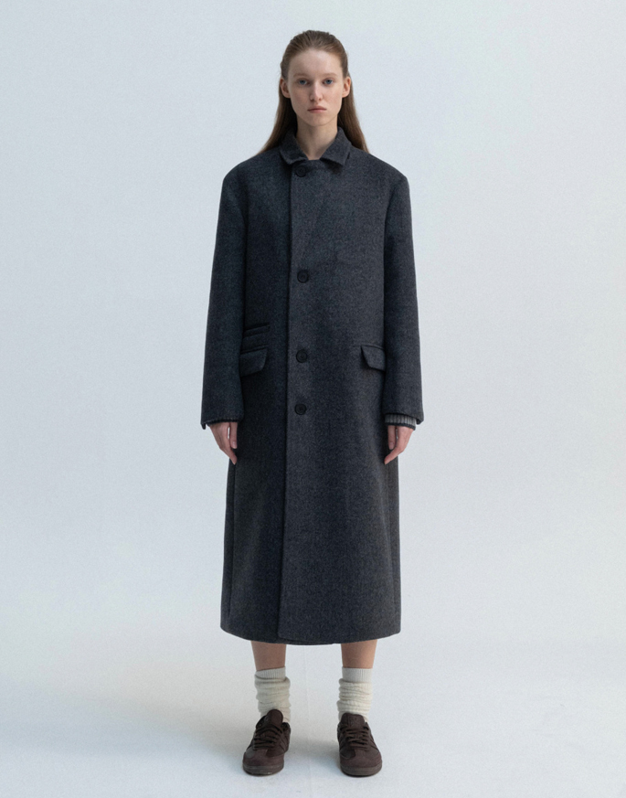 [AUBOUR] (W) 2way rapel wool coat _ grey