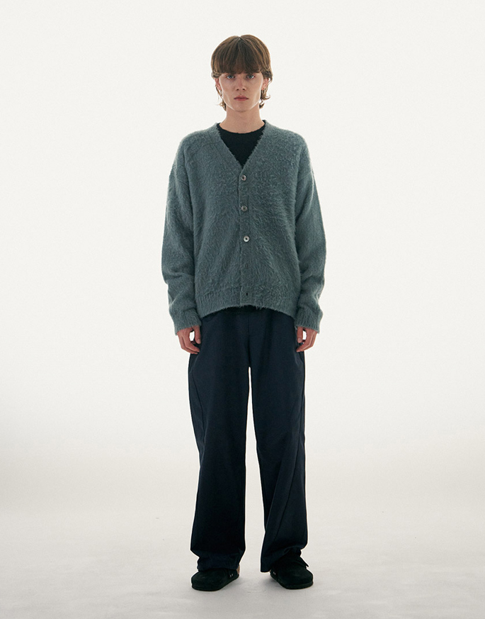 [MILLO] Crown Mohair Cardigan _ Washed Blue
