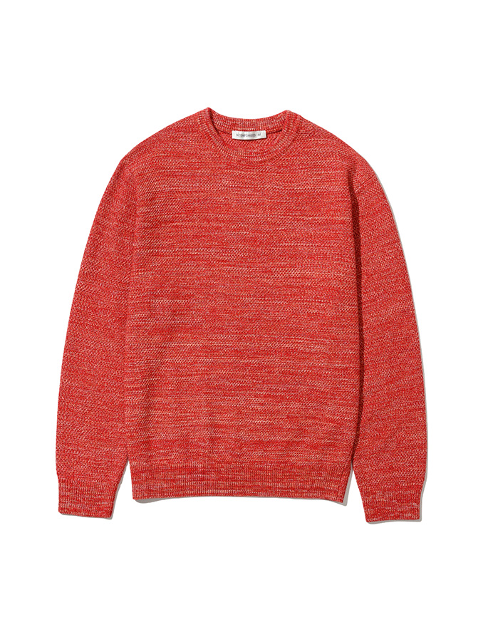 [INTEMPOMOOD] Tweed Crew Neck Knitwear _ Red