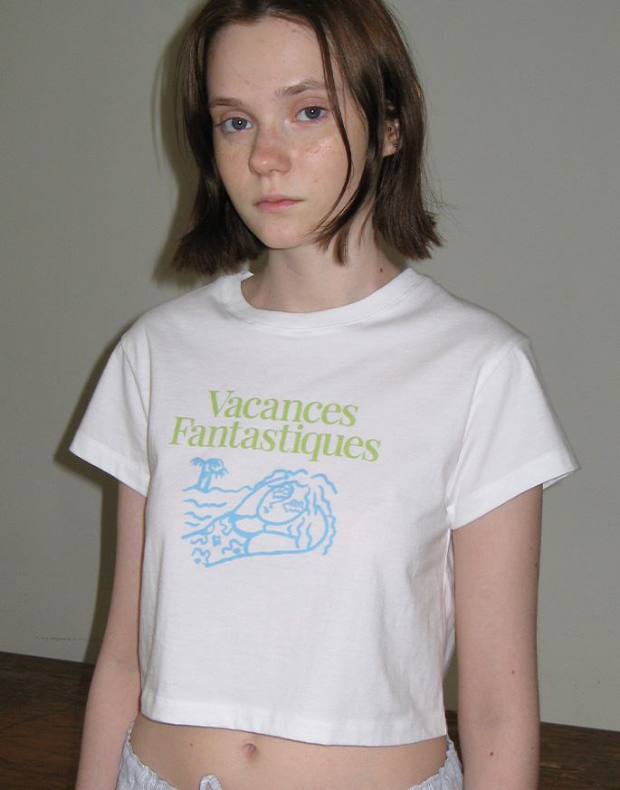 [TYPESERVICE] Vacances Crop T-Shirt _ Off White