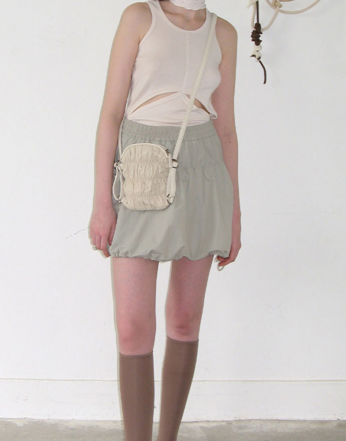 [TYPESERVICE] Shirring Pumpkin Skirt _ Mint Gray