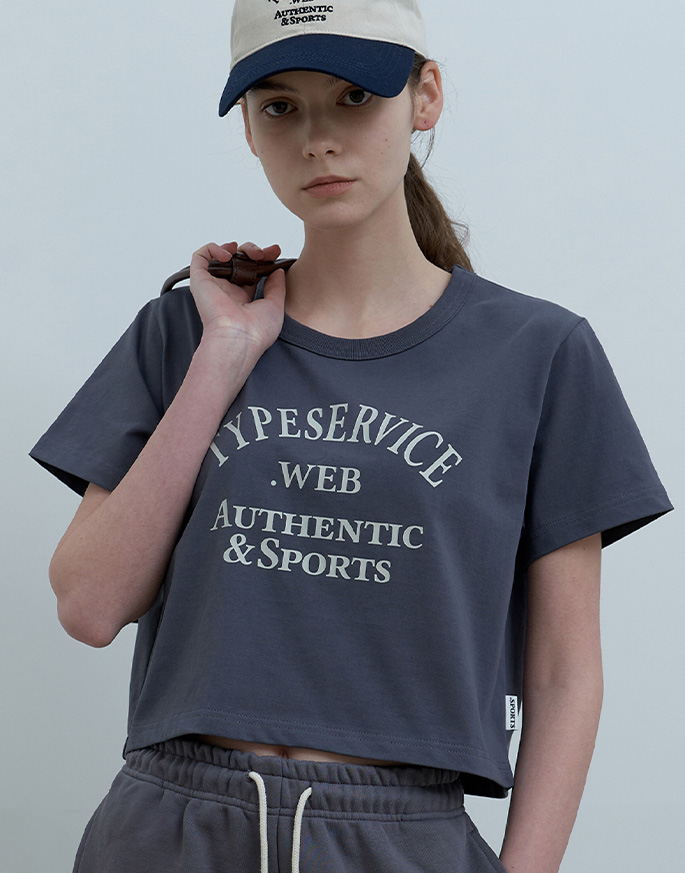 [TYPESERVICE] Arch Logo Crop T-Shirt  _ Charcoal