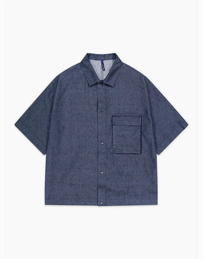 [ERRORS EXCEPTED] SH315BL Linen Over Shirts _ Indigo blue