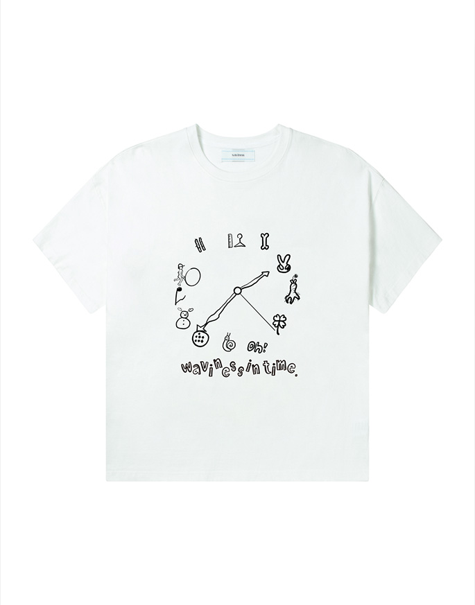 [WAVINESS] Time Collection Graphic T-Shirts _ White