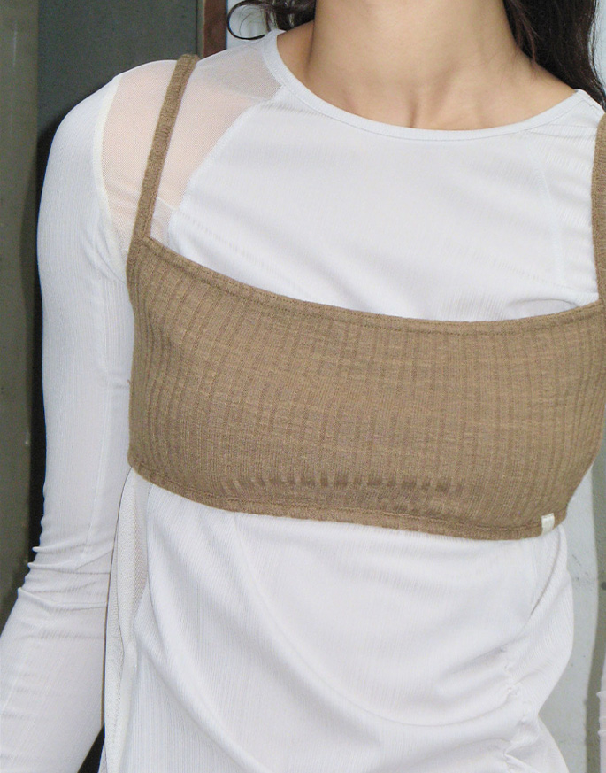 [TYPESERVICE] Knitted Strap Sleeveless Top _ Brown