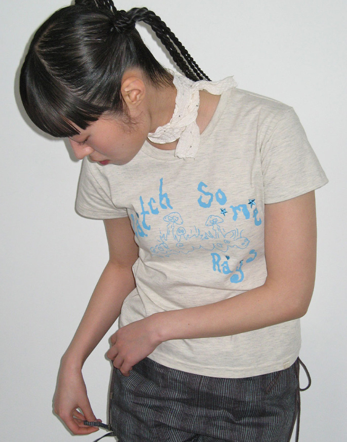 [TYPESERVICE] Catch Embroidery T-Shirt _ Oatmeal