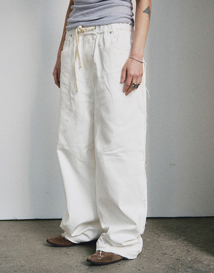 [CORD] SPLIT-SIDE RELAXED DUAL PANTS _ WH